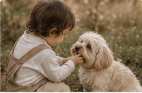 Raising a kind child and a happy dog